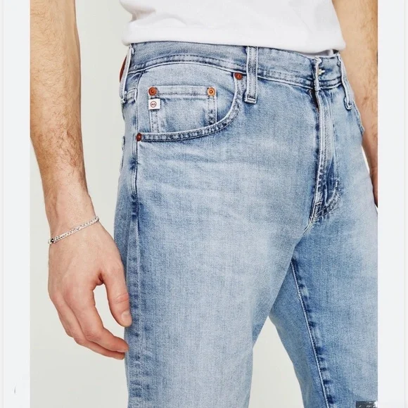 AG Everett Slim Straight Jeans Light Blue Faded Denim Size 31 33 W31 L33 31R - Picture 1 of 8